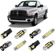 enhanced white led lights kit for dodge ram 2003-2008: super bright 6000k interior light bulbs package + cargo & license plate lights - easy install tool included logo