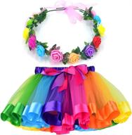 🌈 girls' clothing - skirts & skorts: my prettygs layered ballet rainbow headband logo