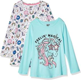 img 4 attached to Spotted Zebra Toddler Long Sleeve Animals Girls' Clothing and Tops, Tees & Blouses