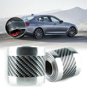 img 1 attached to TMAOZ Carbon Fiber Car Door Entry Guards Scratch Cover Protector Paint Threshold Guard