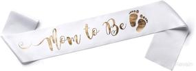 img 4 attached to 🤰 Ultimate White and Gold 'Mom to Be' Sash - Celebrate Your Baby Shower (White)