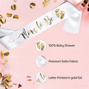 img 2 attached to 🤰 Ultimate White and Gold 'Mom to Be' Sash - Celebrate Your Baby Shower (White)