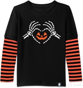 img 4 attached to BesserBay Toddler Dinoween Striped Halloween Apparel & Accessories Baby Girls good for Clothing