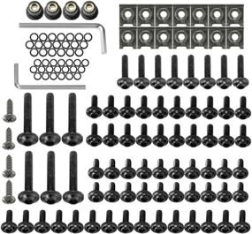 img 4 attached to 🏍️ Enhance Your Sportbike with PLSUS Motorcycle Fairing Bolt Kit M5 M6 Bodywork Screws in Black