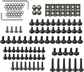 img 3 attached to 🏍️ Enhance Your Sportbike with PLSUS Motorcycle Fairing Bolt Kit M5 M6 Bodywork Screws in Black