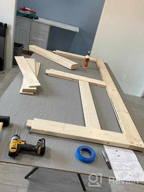 img 1 attached to SmartStandard 28In X 84In Sliding Barn Wood Door Pre-Drilled Ready To Assemble DIY Unfinished Solid Spruce Wood Panelled Slab Interior Single K-Frame (Fit 4FT-5FT Rail) review by Greg Muiznieks