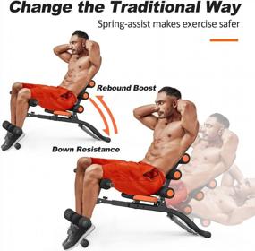 img 3 attached to Bigzzia Abdominal Trainer: Your Ultimate Fitness Crunch Machine With Core & Abs Rocket Exercise Chair, Level-Adjustable Bench, And Foam Roller Handles For Effective Workout Training