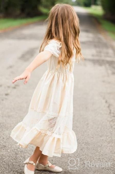 img 1 attached to Boho Off Shoulder Lace Ruffle Maxi Dress For Toddler Girls - Perfect For Weddings, Princess Parties, And Holiday Gowns review by Brandi Patel