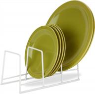 🍽️ efficiently organize plates with honey-can-do kch-02165 cushion coated steel wire plate rack in white logo