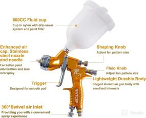 img 2 attached to 🖌️ GTI Pro TE20 Lite Automotive Air HVLP Spray Gun Kit – All Auto Paint Topcoat and Touch-Up – 1.3mm Tip – 600CC Plastic Cup