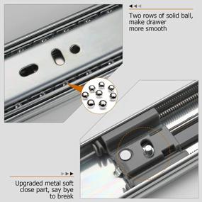 img 2 attached to 1 пара LONTAN 16-дюймовые шарикоподшипниковые направляющие с мягким закрыванием - нагрузка 75 фунтов, удлинение 15 дюймов, широкие направляющие 1,34 дюйма (несовместимы с захватывающими кронштейнами)