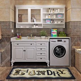 img 3 attached to Vintage Style Laundry Room Floor Mat By USTIDE - Non-Skid, Waterproof Entry Rug And Bath Rug For Wash Room And Kitchen - 20" X 48