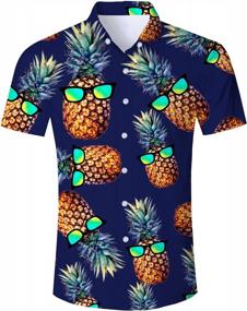 img 4 attached to Mens Summer Hawaiian Shirt: ALISISTER'S Novelty Button Down Dress Shirts With 3D Patterns