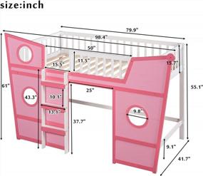 img 3 attached to Boat-Shaped Twin Size Loft Bed With Safety Guardrail And Storage For Kids, Teens, And Juniors - Low Wood Loft Bed Ideal For Living Room And Bedroom By P PURLOVE