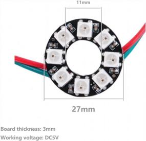 img 1 attached to Улучшите свои проекты «сделай сам» с помощью 8-битного светодиодного кольца Stemedu с индивидуальной адресацией и полным волшебным цветом — 2 шт. в упаковке