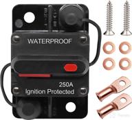 ⚡ erayco 250 amp manual reset circuit breaker for car marine trolling motors boat atv, audio system power protection, 12v-48vdc, waterproof (250a) logo
