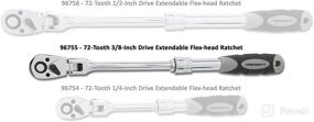 img 3 attached to High-Quality Steelman Pro 3/8-inch Drive 72-Tooth Extendable Flex-Head Ratchet (9.5-13.5 Inch Length) – Heat-Treated Chrome-Vanadium Steel, Quick Release, Comfort Grip – Perfect for Auto Mechanics and Confined Spaces