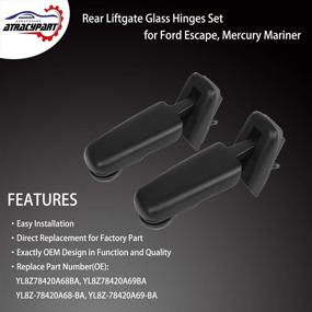 img 3 attached to Rear Window Hinge Set for Ford Escape & Mercury 🚪 Mariner (2001-2007): Right & Left Liftgate Hinges - YL8Z78420A68BA & YL8Z78420A69BA