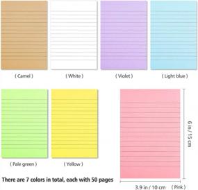 img 1 attached to STOBOK Lined Sticky Notes,7 Packs Bright Color Self-Stick Memo Notepads With Line 3.9 X 6 Inch,Legal Pads 50 Sheets Per Notepad Memo Stickers For Office,School,Home