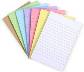 img 4 attached to STOBOK Lined Sticky Notes,7 Packs Bright Color Self-Stick Memo Notepads With Line 3.9 X 6 Inch,Legal Pads 50 Sheets Per Notepad Memo Stickers For Office,School,Home