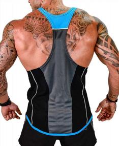 img 4 attached to Mens Y-Back Sleeveless Workout Tank Tops For Gym Bodybuilding Training