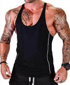 img 3 attached to Mens Y-Back Sleeveless Workout Tank Tops For Gym Bodybuilding Training