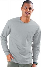 img 1 attached to 👕 Hanes Tagless Long Sleeve Pocket Deep Men's Shirt: Great Addition to T-Shirts & Tanks Collection!