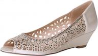 sparkling rhinestone bridal wedges with low heel and peep toe for women by erijunor - perfect for weddings logo