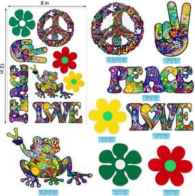 img 3 attached to 32 Pieces Hippie Theme Car Stickers | Peace and Love decals | Cute Car Flower Stickers for Bumpers, Car Windows, Water Bottles, Laptops, Skateboards, and Computers