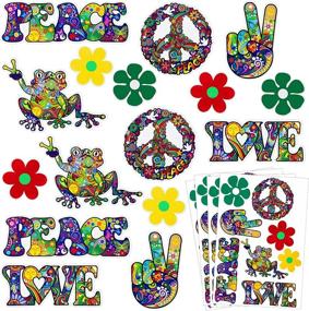 img 4 attached to 32 Pieces Hippie Theme Car Stickers | Peace and Love decals | Cute Car Flower Stickers for Bumpers, Car Windows, Water Bottles, Laptops, Skateboards, and Computers