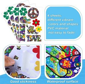 img 2 attached to 32 Pieces Hippie Theme Car Stickers | Peace and Love decals | Cute Car Flower Stickers for Bumpers, Car Windows, Water Bottles, Laptops, Skateboards, and Computers