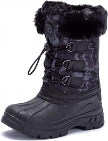 img 4 attached to Водонепроницаемые зимние сапоги для детей - HOBIBEAR Уличные ботинки с теплой изоляцией (черный, размер 13, маленький ребенок)