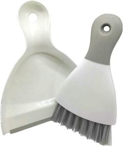 img 1 attached to Efficient Cleaning Companion: Xifando Mini Cleaning Brush and Dustpan Set in Gray