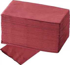 img 4 attached to 2-Ply Burgundy Dinner Napkins - 125 Pack, 15" X 17" Unfolded, 7.5" X 4.25" Folded - CUSINIUM Brand.