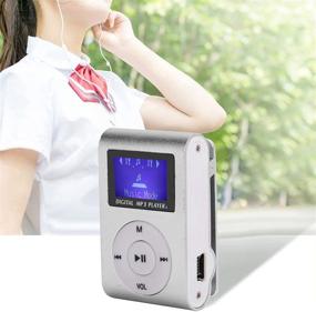 img 2 attached to 🎧 Wisoqu Portable Mini MP3 Music Player with Sports Back Clip, LCD Screen & Memory Card Support - Silver