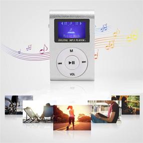 img 3 attached to 🎧 Wisoqu Portable Mini MP3 Music Player with Sports Back Clip, LCD Screen & Memory Card Support - Silver