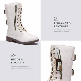 img 2 attached to Stay Secure And Stylish With DailyShoes Women'S High Lace-Up Combat Boots With Credit Card And Money Pocket