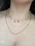 img 1 attached to Dainty Handmade Gold Choker with Layered Beads, Heart Charm and White Opal Accent - 14K Gold Fill Necklace by Fettero review by Alfred Friedrich