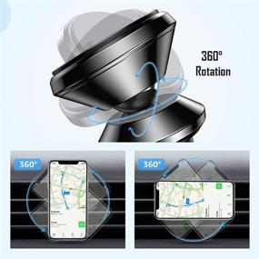 img 2 attached to 🚗 Silver Magnetic Car Phone Holder - 360° Adjustable Mount for Car Air Vent, Suitable for All Mobile Phones, Ideal for Navigation