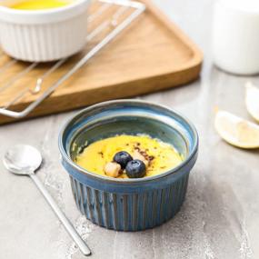 img 1 attached to 6-Piece Selamica Ceramic 8Oz Ramekins Set - Oven Safe For Baking Souffle, Creme Brulee & More In Ceylon Blue
