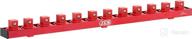 🔧 jck professional aluminum socket organizer (1/2" socket) with unique strip & 360° rotary positioning studs - red for metric/imperial tool storage toolbox logo