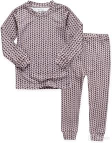 img 4 attached to 👶 VAENAIT BABY 12M-12Years Unisex Girls and Boys Long Soft Rib Knit Shirring Ribbing Tencel Fabric Sleepwear Pajamas Set