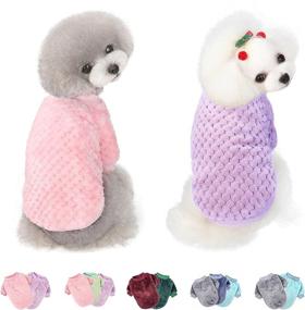 img 4 attached to 🐶 2 Pack Dog Sweaters for Small Medium Dogs or Cat | Warm Soft Flannel Pet Clothes for Dogs | Girl or Boy | Dog Shirt Coat Jacket (Medium, Pink+Purple)