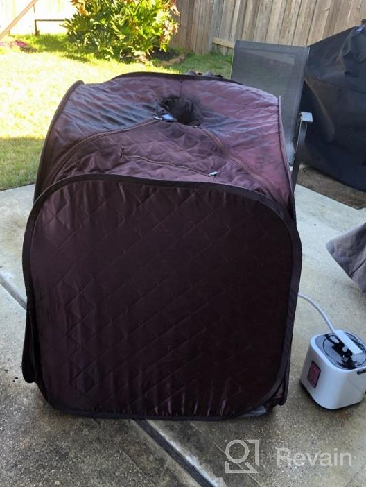 img 1 attached to Portable Indoor Steam Sauna For Weight Loss And Detox - Himimi 2L With Foldable Design, Chair, And Remote Control (Brown) review by Roman Palmer