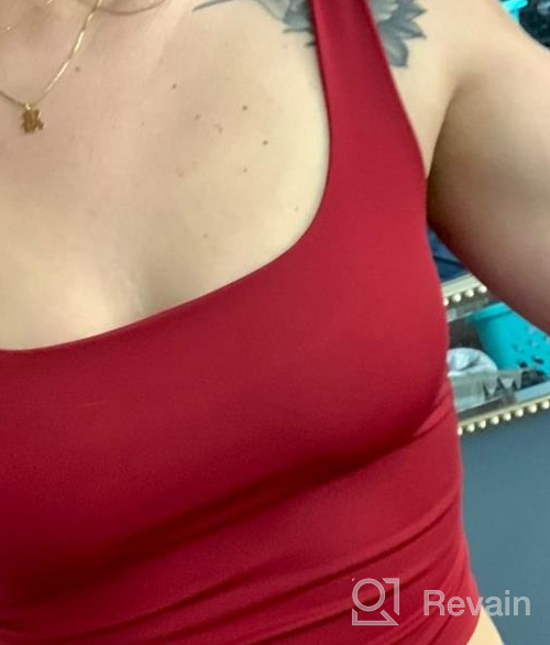 img 1 attached to 💪 GEMBERA Women's Sleeveless Strappy Square Neck Crop Tank: Sexy, Fitted & Stretchy for Gym Workouts review by Braden Douville