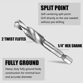 img 3 attached to 6 Piece Hymnorq HSS Metric Combination Drill And Tap Bit Set With Spiral Flute And 1/4” Hex Shank, Ranging From M3-M10 - High Speed Steel For Enhanced Performance