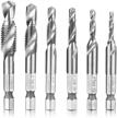 6 piece hymnorq hss metric combination drill and tap bit set with spiral flute and 1/4” hex shank, ranging from m3-m10 - high speed steel for enhanced performance logo