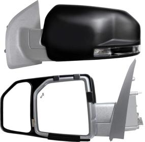 img 1 attached to 🔍 Enhance Your Ford F150 (15+) with K-Source 81850 Snap-On Towing Mirrors - Black