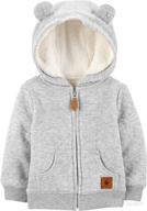 🧥 carter's unisex babies' hooded sweater jacket with sherpa lining from simple joys логотип