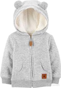 img 1 attached to 🧥 Carter's Unisex Babies' Hooded Sweater Jacket with Sherpa Lining from Simple Joys